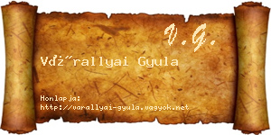 Várallyai Gyula névjegykártya